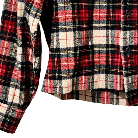 Pendleton 100% Virgin Wool Plaid Long Sleeve Shirt Womens Size Small Red White - Picture 4 of 10